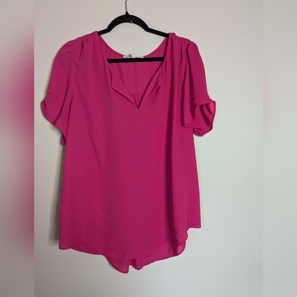 Daniel Rainn Vibrant Pink Blouse Size XL